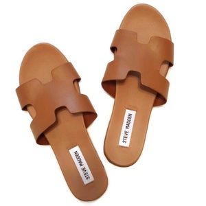 New Steve Madden Harriet Leather Sandals Tan Sz 8